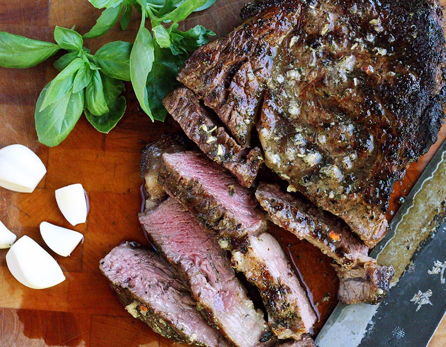 Tuscan Ribeye with Garlic Herb Compound Butter